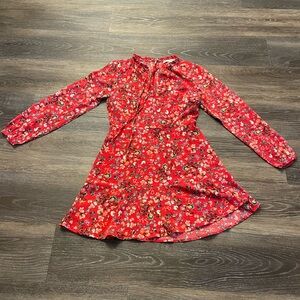 Loft. 00P Long Sleeve Red Dress
